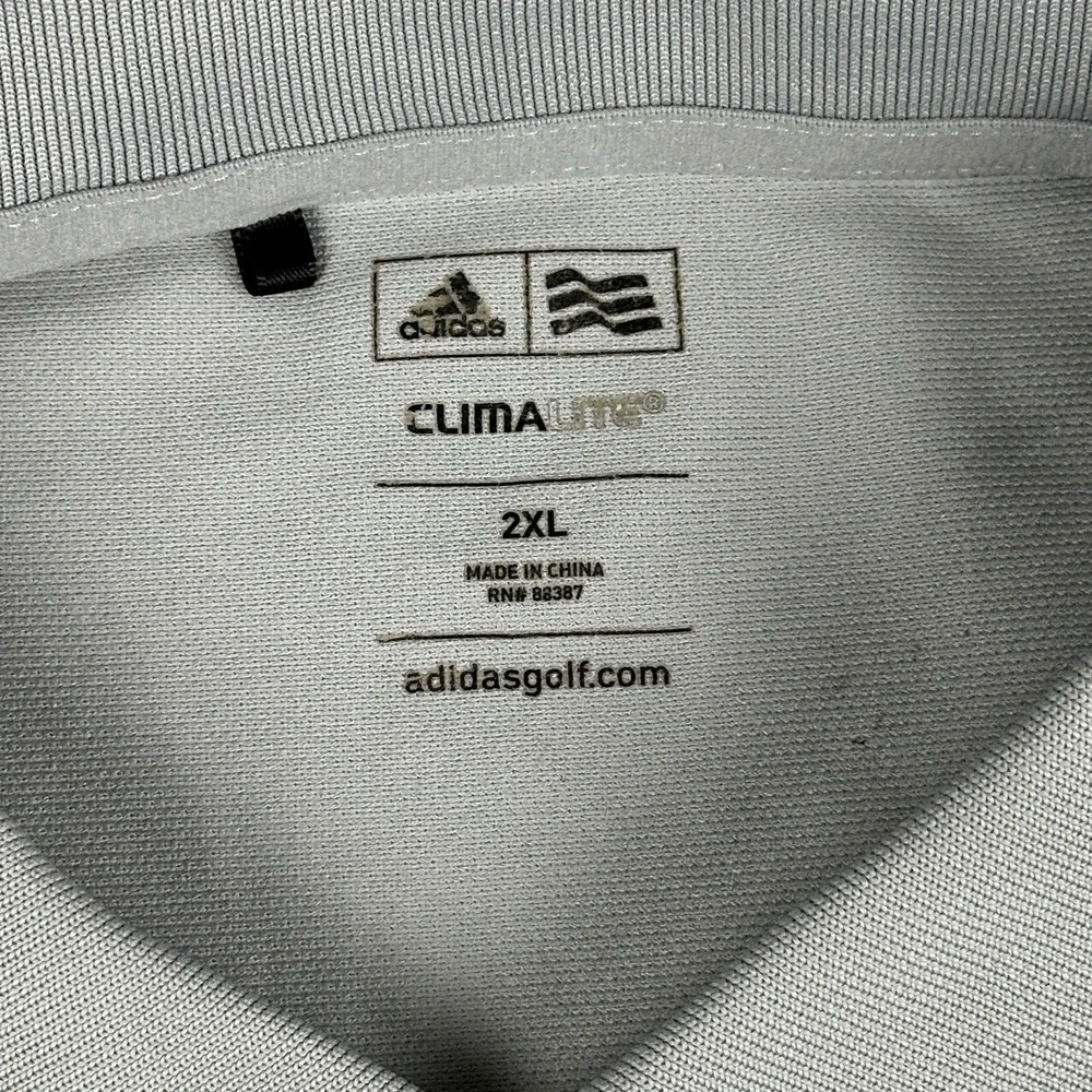 Adidas Golf Polo Shirt Mens 2XL Gray Climalite Short Sleeve